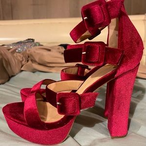 Red Platform Heels